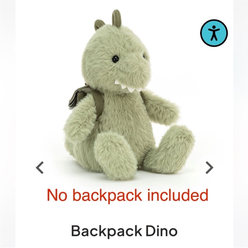 Jellycat backpack-less Backpack Dino NO BACKPACK INCLUDED retired Authentic Rare